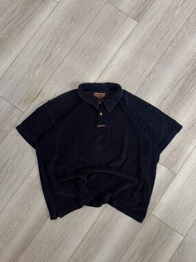 Vintage Marlboro Navy blue corduroy polo shirt